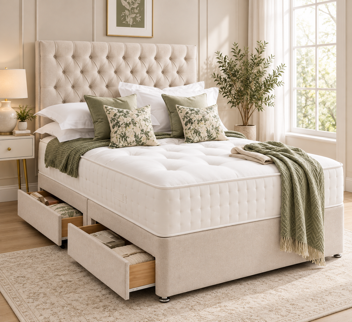 Edmund Chesterfield Divan Bed with Storage