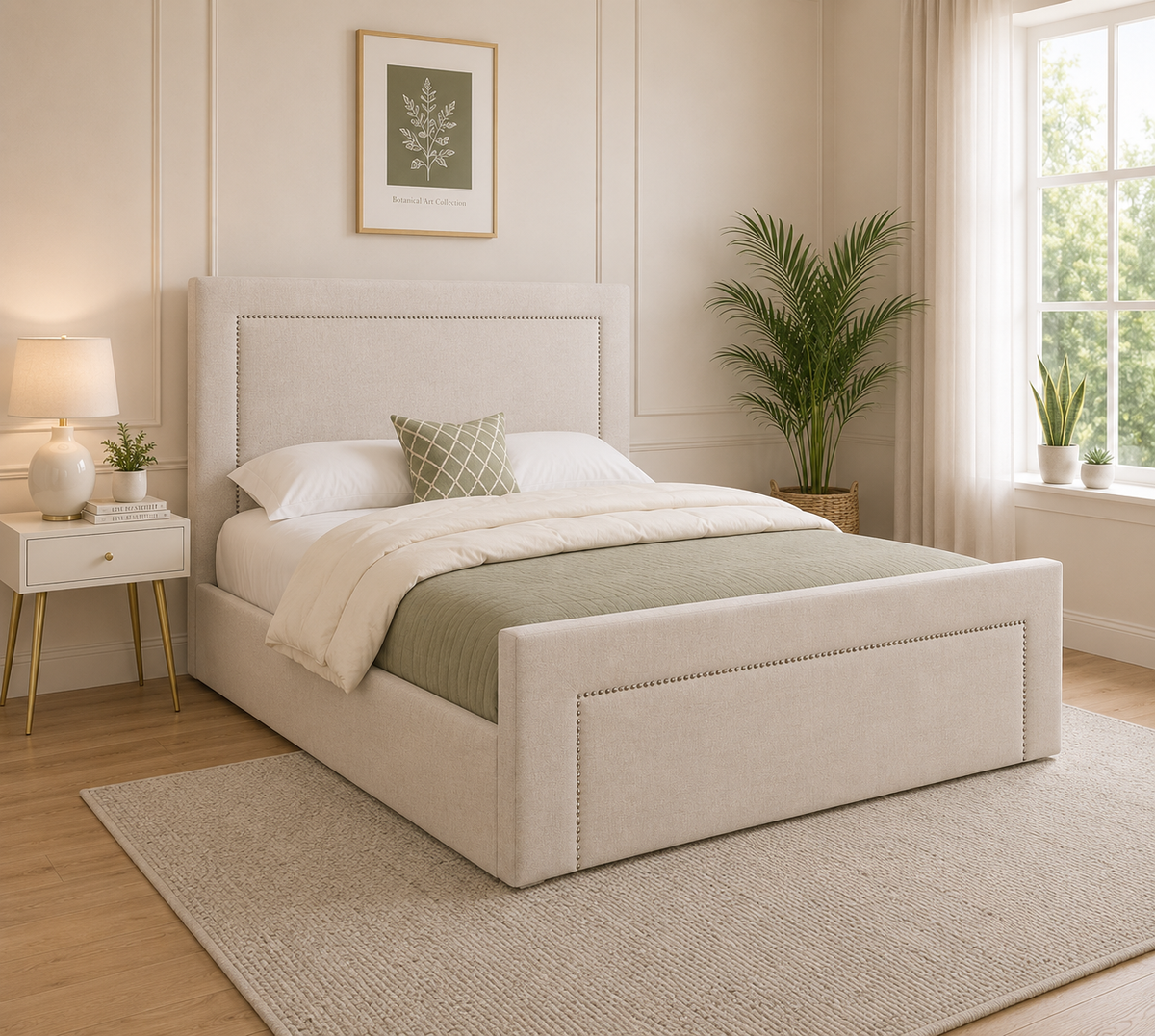 Johnnay Plain Upholstered Bed Frame