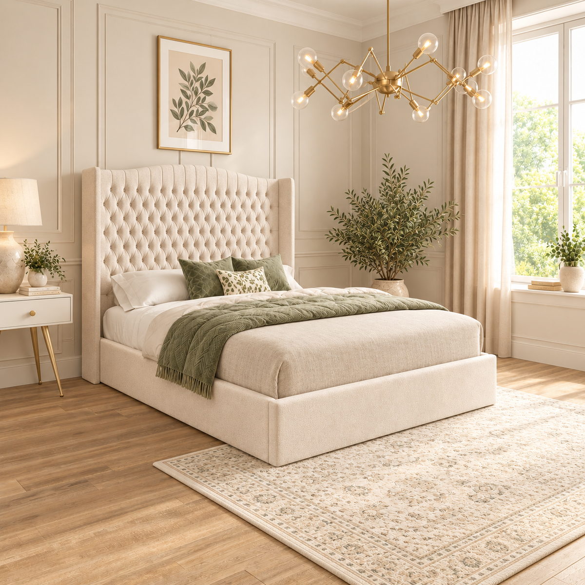 Montauk Curved Winged Chesterfield Bed Frame