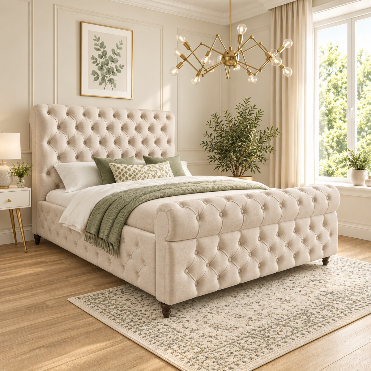 Weiss Sleigh Upholstered Bed Frame